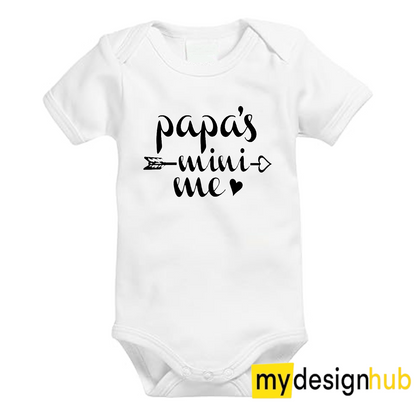 Babybody mit Aufdruck Motiv Papas mini me Spruch Lustig Kurzarm