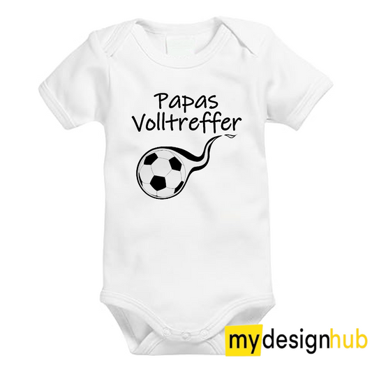 Babybody mit Aufdruck Motiv Papas Volltreffer Spruch Lustig Kurzarm