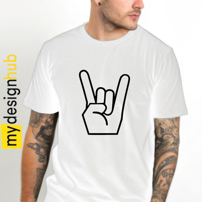 Tshirt Spruch "Rock Metal Hand" Motiv funshirt