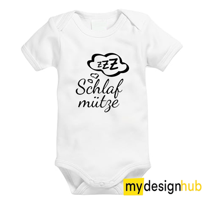 Babybody mit Aufdruck Motiv Schlafmütze Spruch Lustig Kurzarm