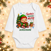 Babybody Weihnachten – Santa’s kleinster Helfer mit Wunschname