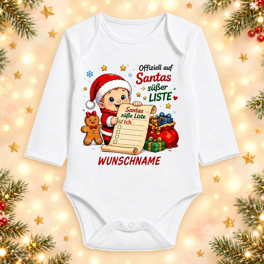 Babybody Weihnachten – Offiziell auf Santas süßer Liste mit Wunschname