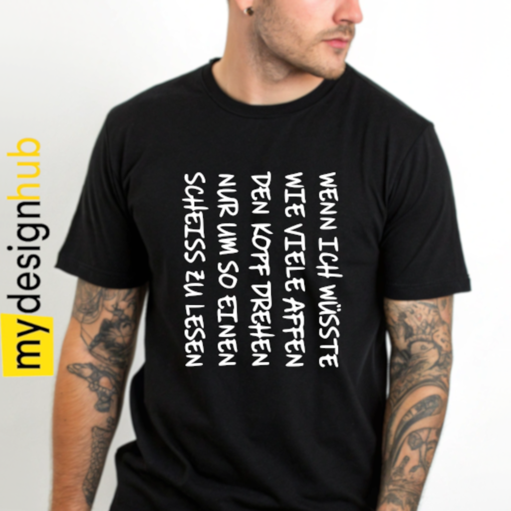 Tshirt Spruch "Wenn ich wüsste wie viele Affen den Kopf drehen nur um so einen Scheiss zu lesen" Motiv funshirt