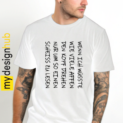 Tshirt Spruch "Wenn ich wüsste wie viele Affen den Kopf drehen nur um so einen Scheiss zu lesen" Motiv funshirt