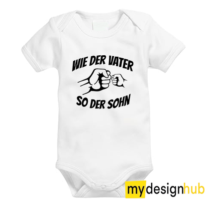 Babybody mit Aufdruck Motiv Wie der Vater so der Sohn Spruch Lustig Kurzarm