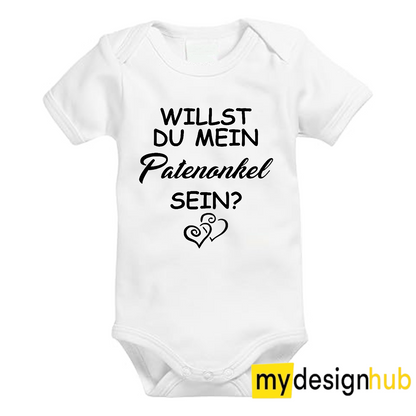 Babybody mit Aufdruck Motiv Willst du mein Patenonkel sein Spruch Lustig Kurzarm