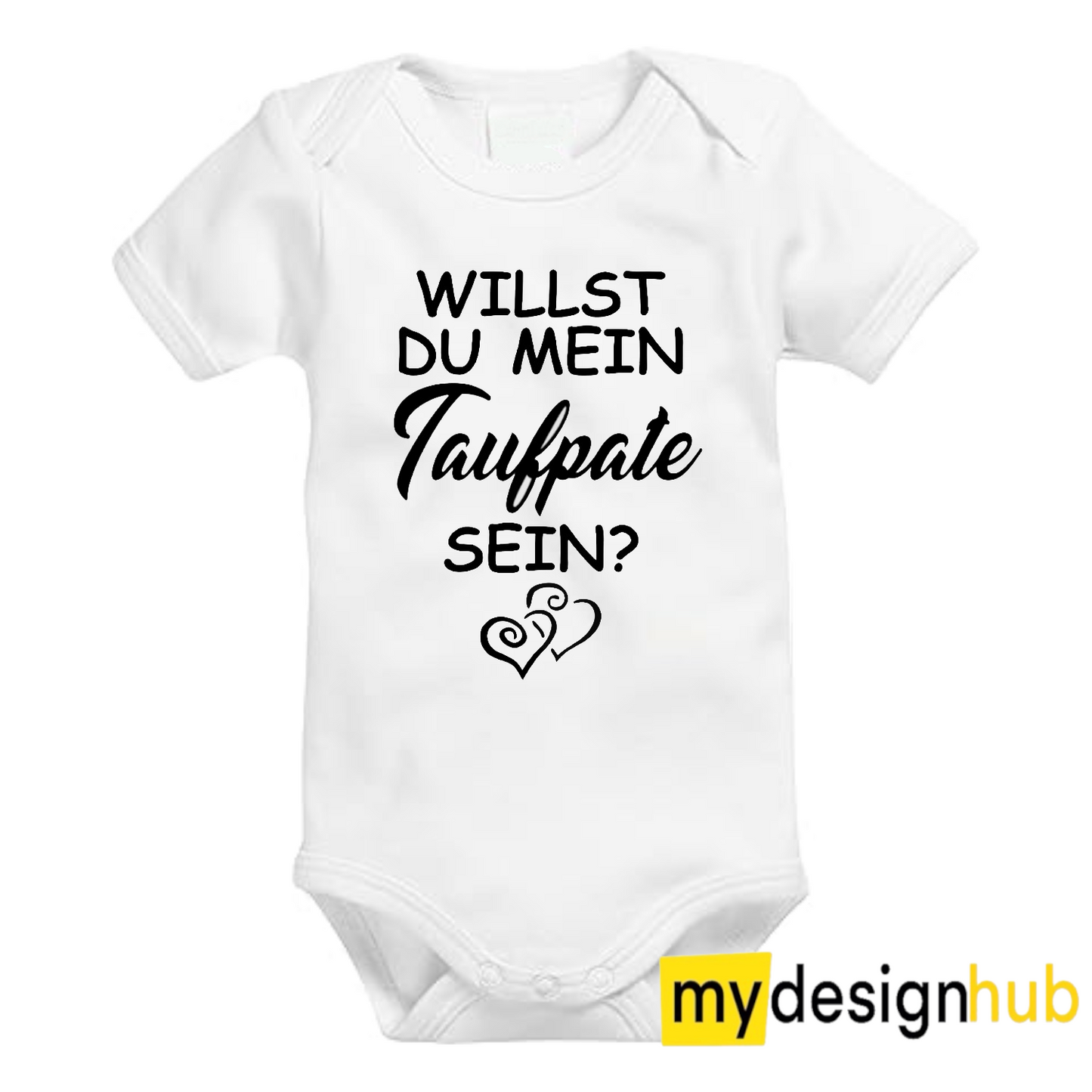 Babybody mit Aufdruck Motiv Willst du mein Taufpate sein Spruch Lustig Kurzarm